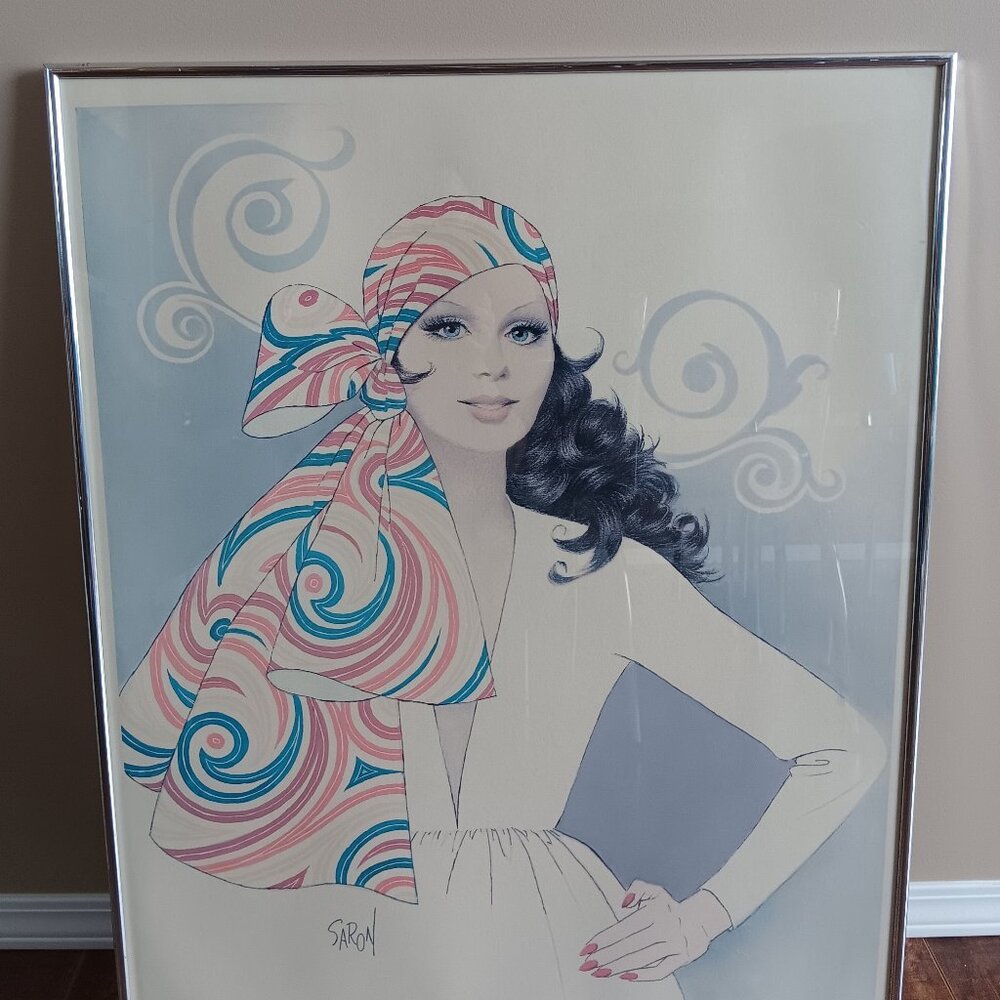 Extremely Rare Vintage Signed Arthur Saron Sarnoff Fine Art Print 70s
